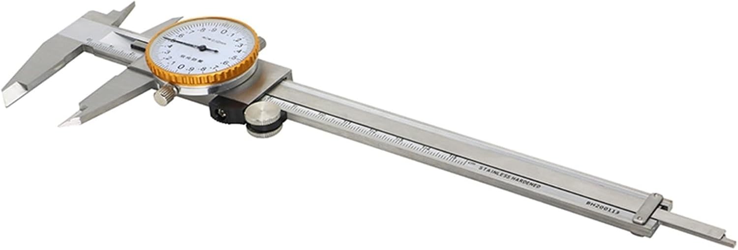 150mm/200mm/300mm Double Shock Proof 0.02 mm Stainless Steel Vernier Caliper Dial Micrometer Gauge Vernier Caliper(0-150mm)