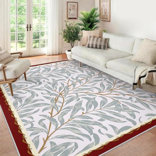 Moquette à poil bas Plant Willow Leaves tapis de salon lavable - 4