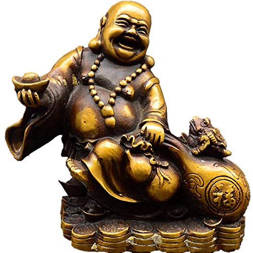Statue Bouddha Maitreya en cuivre pour chasser le stress du bureau