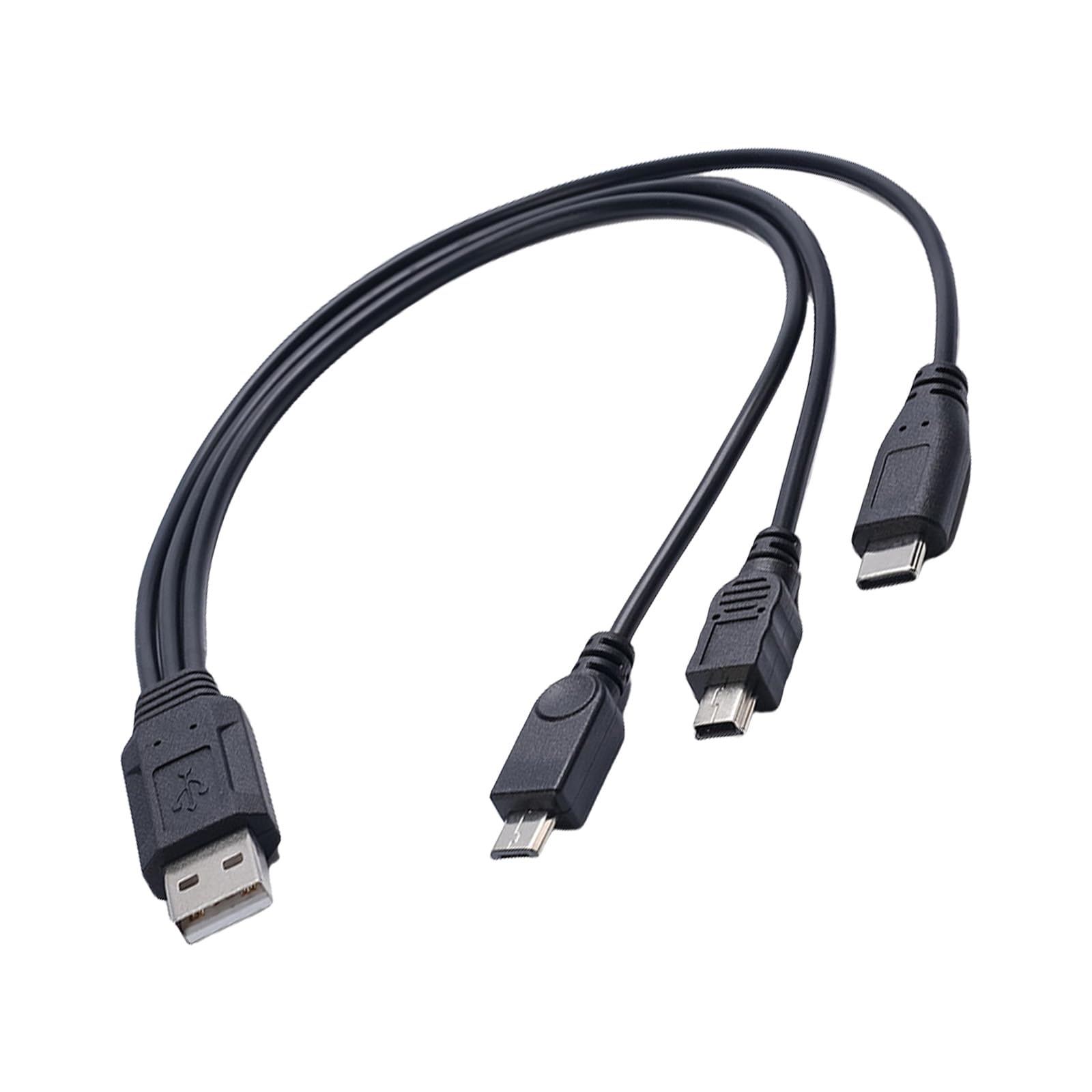 Fentency 3 in 1 USB Charging Cable Type C Tiny USB Small USB Fast Charging Cord 30cm Length Chargers for Smartphones & Tablets