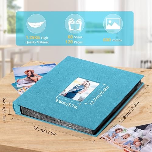 DazSpirit Photo Albums 6x4 Inch 600 Pockets Slip In, Customizable Linen Cover 10x15cm Photo Album, Large Capacity - Image 2