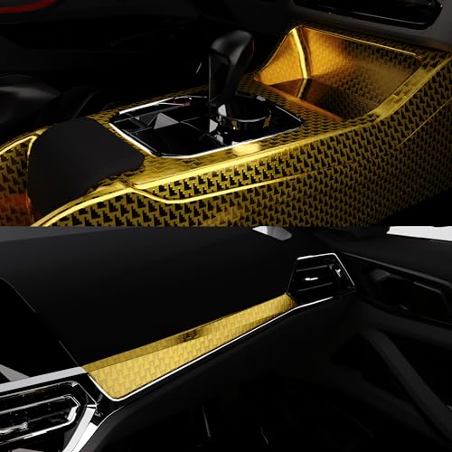 Image of Lypumso Plating Chrome Gold Vinyl Wrap Film, Mirror-Like Gloss Finish for Car, Motorcycle | Easy DIY Install & Air Release | Removable No Residue 1ft x 10ft