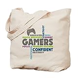 CafePress Gamers Tote Bag Natural Canvas Tote Bag, Reusable Shopping Bag