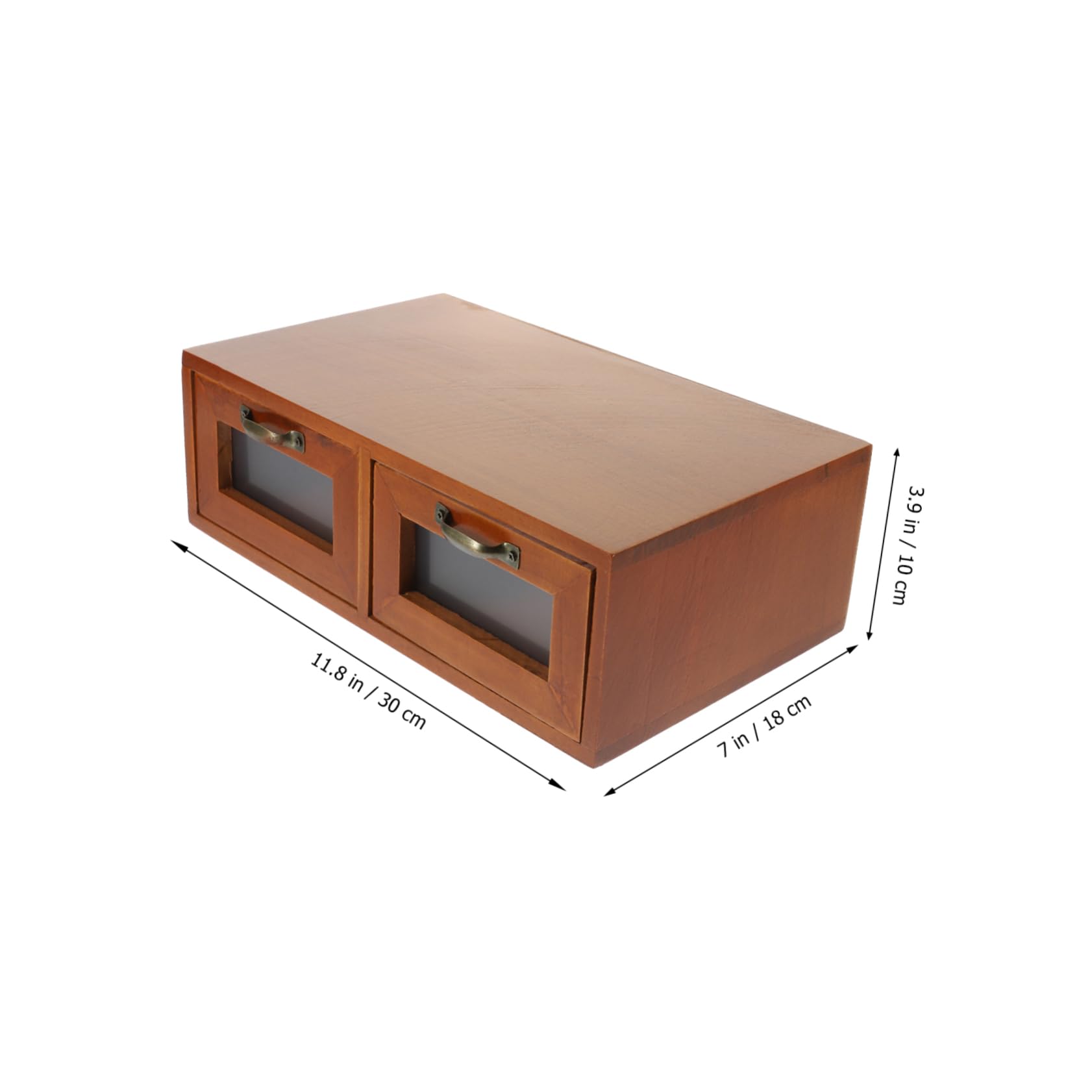 VICASKY Praktischer Schreibtisch Organizer aus Holz mit Schubladen Vintage Aufbewahrungsbox für Kosmetik Bürobedarf und für Stilvolle Desktop Dekoration