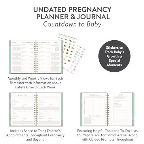 Image of Studio Oh! Countdown to Baby Pregnancy Journal for Women - Hardcover Guided Journal & Daily Planner, 144 Pages, Weekly Planner, To-Do List & Tracker, 6 Tabbed Divider Pockets, 100 gsm Paper [Unknown Binding] [Unknown Binding] [Unknown Binding] [Unknown Binding]