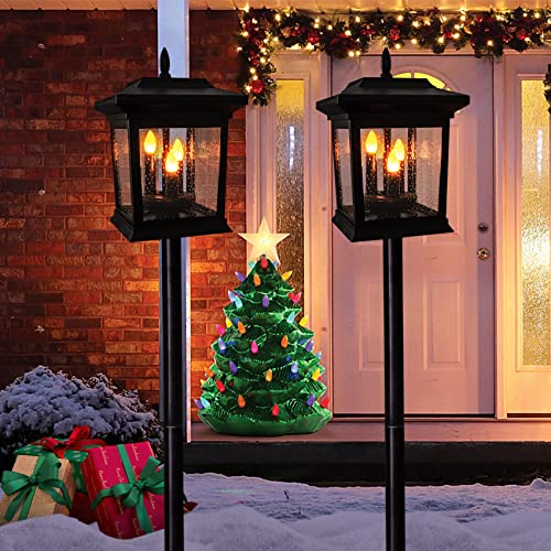 Beautyard Outdoor Solar Lanterns Waterproof Candles Lanterns Flickering Hanging Lights Garden Decor Patio, Lawn, Pathway, Wall Birthday Gifts Women Gifts - image 1