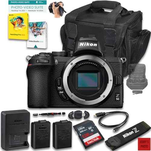 Image of Nikon Z50 Mirrorless Camera (Body Only) + 128 GB Memory + Extra Battery + Extra Charger + Camera Case + HDMI Cable+ More (16pc Bundle) (Renewed)