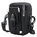 ZhaoCo Sac Tactique Ceinture, Sacoche Ceinture Nylon Molle EDC Gadget Utilitaire téléphone cellulaire pour Randonnée Voyage Sport Plein-air - Noir avec Sangle