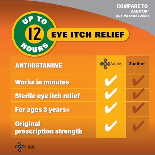armas allergy eye drops itch relief works in minutes relief for up to 12 hours prescription strength ketotifen antihistamine solution 30 day supply 017 fl oz