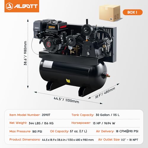 Albott 13HP Gas 30 Gallon Compressor