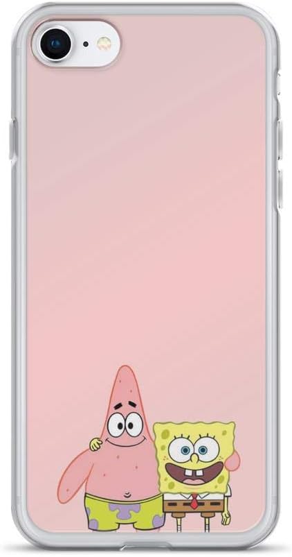Gryss Compatible with iPhone 7/8 Case Spongebob and Patrick Star Best Friends American Animated Series Pure Clear Phone Cases Cover