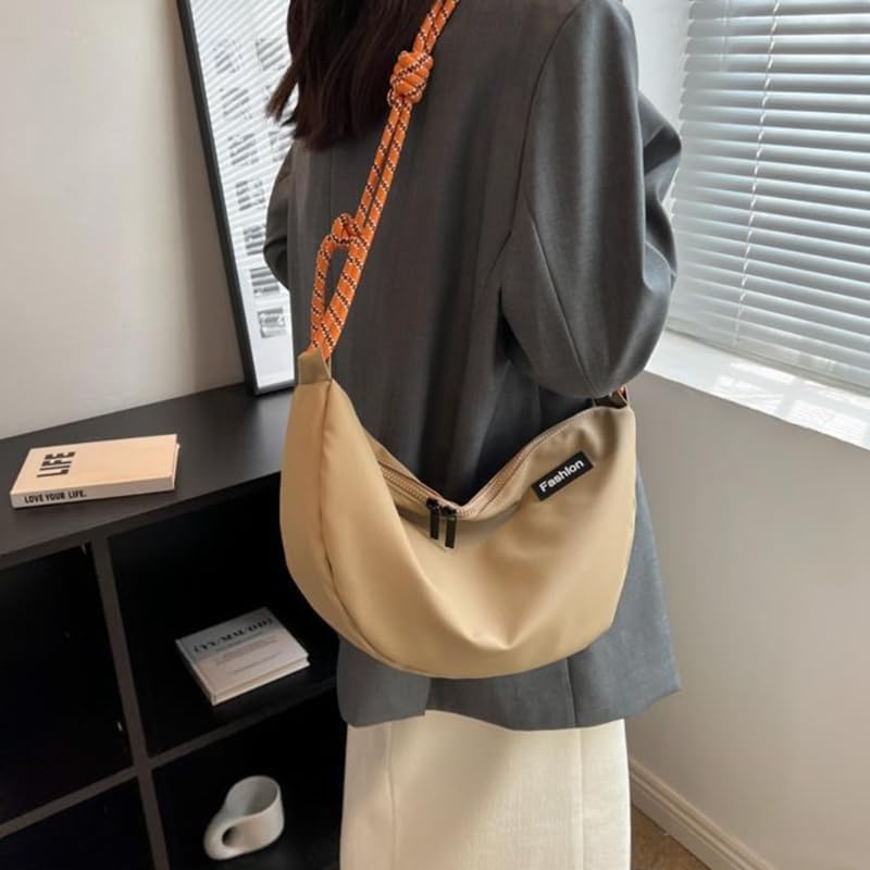 [Nnyoさな店] ダンプリングバッグ 多用途ショルダーバッグ 大容量 無地 クロスボディバッグ 女の子 女性用 ファッション 旅行