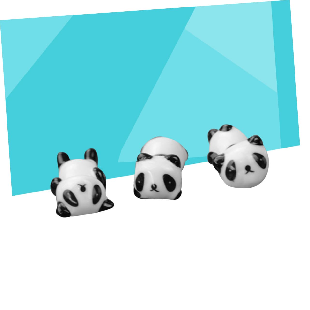 Repose-Baguettes, Supports pour Baguettes de Restaurant, Motif Panda en céramique, Lot de 6, Noir et Blanc, 14,7 x 7,6 x 7,6 cm