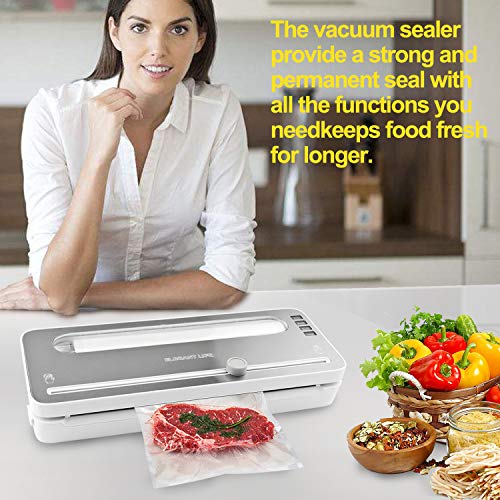 Vacuum Sealer Machine, Elegant Life Automatic Vacuum Air Sealing System with BPA Free Bag Roll for Food Save and Built-in Cutter, Dry and Moist Food Modes, Led Indicator Lights - Thumbnail 7