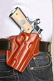 Premium The Ultimate Leather OWB Pancake Holster with Open Top Fits, Browning 1911 380 Black Label 380 ACP W/Out Rail 4.25''BBL, Right Hand Draw, Brown Color #1347#