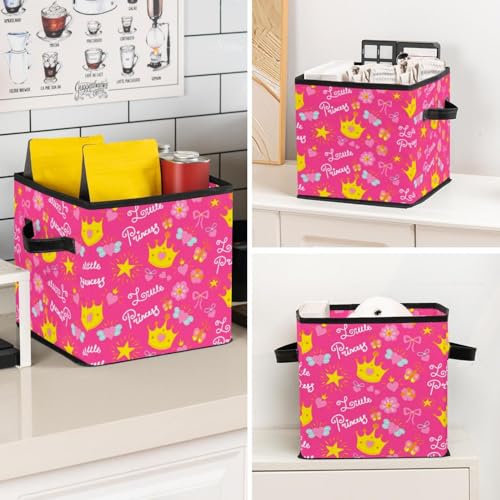 Bacs de rangement pour jouets : la solution pliable rose motif fleurs - 8