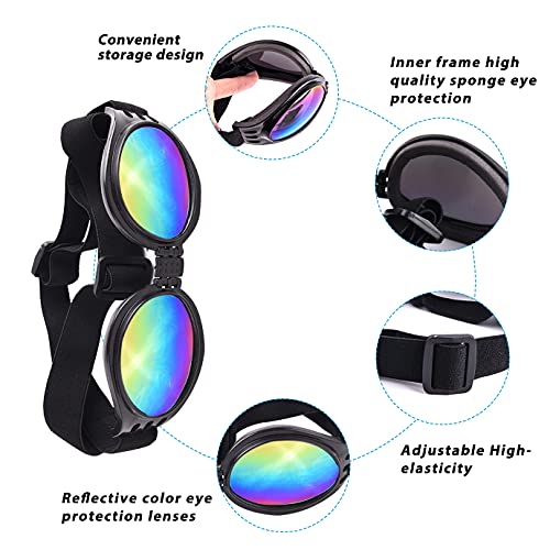 WXJ13 Pet Dog Helmet and Dog Goggles Set 5 Inch Dog Hat and Goggles Dog Sunglasses Dog Hard Hat Reflective Puppy Goggles… - Image 5