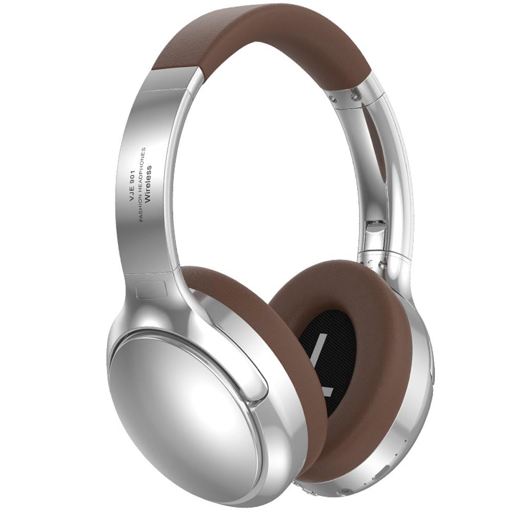 YiYunTE Auriculares Inalambricos Bluetooth Diadema Cascos con Microfono Auriculares Plegables Over Ear Cascos Cancelación de Ruido Auriculares Diadema Deportivos para Musica Gimnasio Gym PC(Marrón)