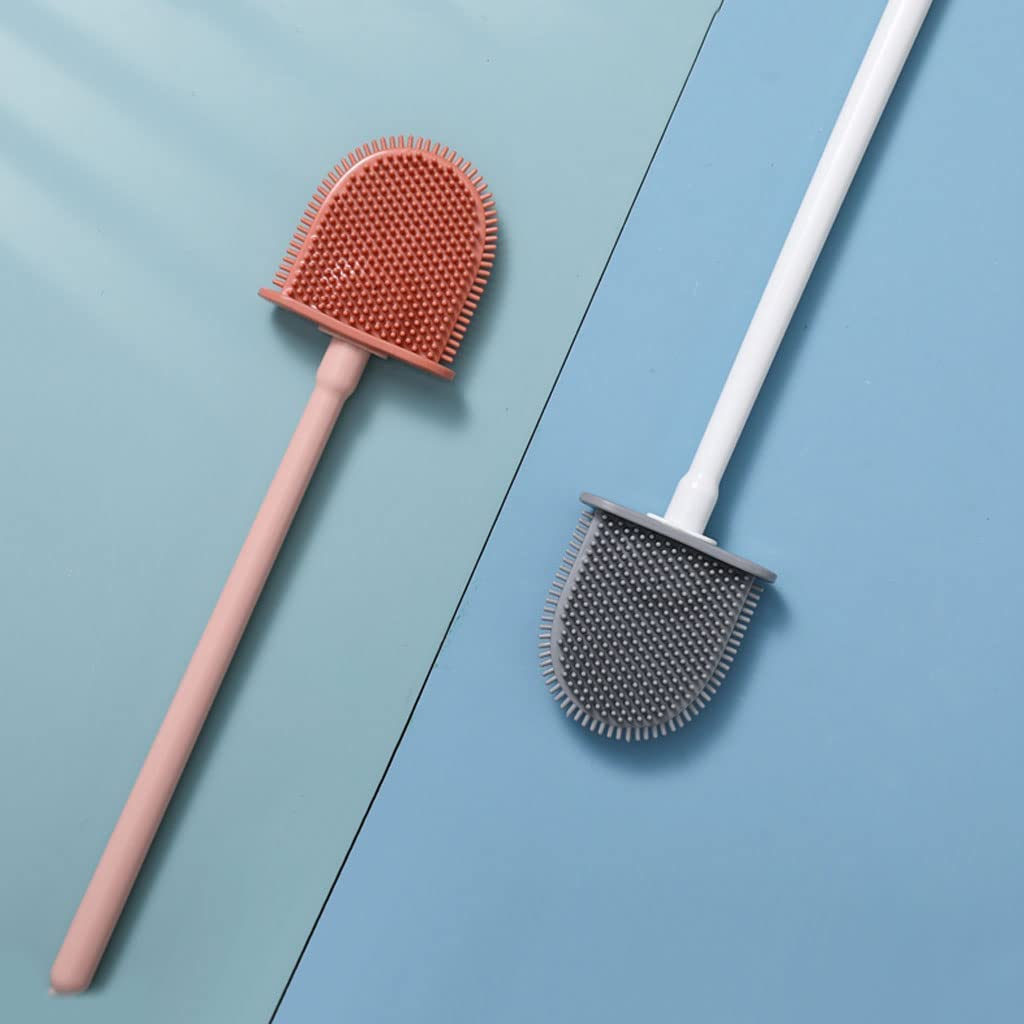 Escobillero Baño Escobilla Baño Escobilla De Inodoro De Silicona Base Desmontable Escobilla De Inodoro De Piso A Techo Y Soporte Para Almacenamiento En El Baño Escobilla WC Cepillo WC ( Blue : Grün )