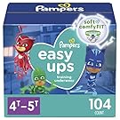 Pampers Easy Ups Boys & Girls Potty Training Pants - Size 4T-5T, 104 Count, Training Underwear