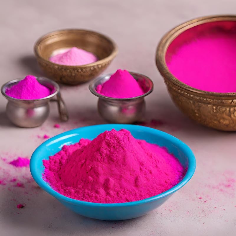 Image of Herbal and Organic Holi Colors | Eco Friendly | Pink Color 300gm | Natural and Skin-Friendly Gulal | Handmade and Non-Toxic | Holi Ke Rang | Holi Celebration | Stain Free
