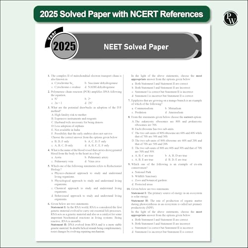 Image of (Old Edition) PW 38 Years NEET Previous Year Solved Question Papers Biology PYQ (2025 - 1988) Chapterwise Topicwise Solutions For NEET Exam 2026 with Newly Added Topics PW [May 05, 2025] PW
