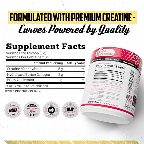 Image of Old School Labs Creatine for Women-Post-Workout Supplement with 5000mg Creatine Monohydrate Powder, 2000mg Collagen & BCAA 2:1:1 for Strength Support & Recovery- Pink Lemonade - 8.57 Ounce (Pack of 1)