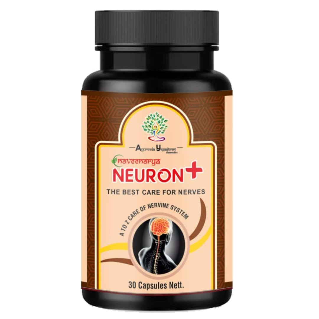 Neuron+ Nervine Capsules | Nervine Supplement | Approved by Ministry of Ayush, Govt. of India | 30 Capsules
