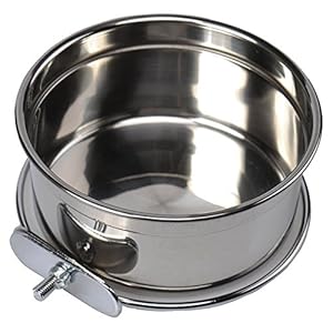 Keersi Cuenco Colgante de Acero Inoxidable para pájaros y Comida, Plato de Agua para Semillas, para Loro, Macaw Africano y Gris, periquitos, cacatúas, Cono, pájaros y Jaula de pigeón