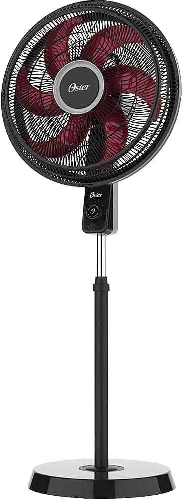 Oster Ventilador de Coluna Power Fresh, 110V, Preto/Vermelho, 140W, OVTR881