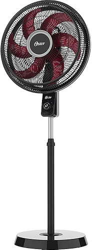 Oster Ventilador de Coluna Power Fresh, 110V, Preto/Vermelho, 140W, OVTR881