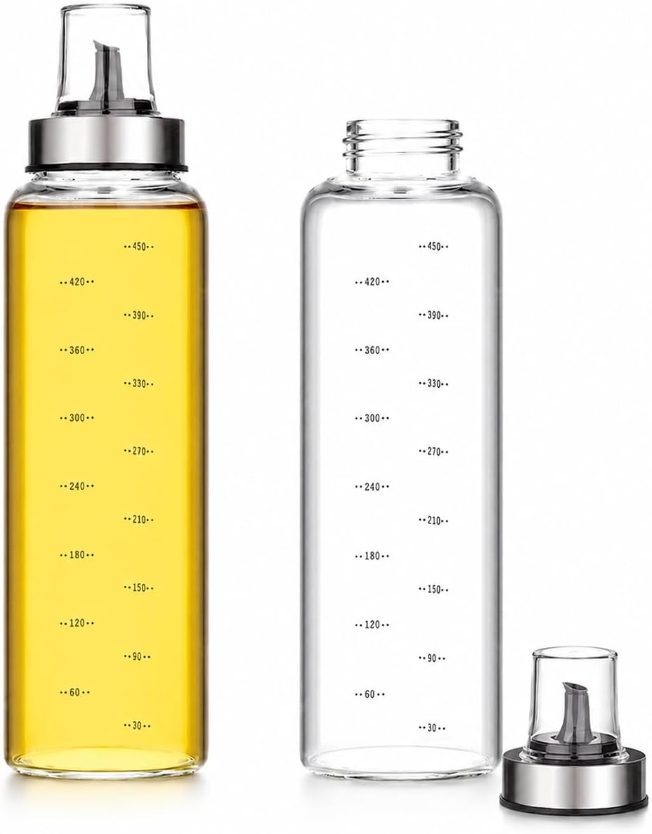 2PCS Honey Dispenser No Drip, 17 OZ Glass Honey Dispenser Pot Jar for Coffee or Tea, Maple Syrup Dispensers with Pour Spout, Perfect Honey' Container, Olive Oil Dispensers