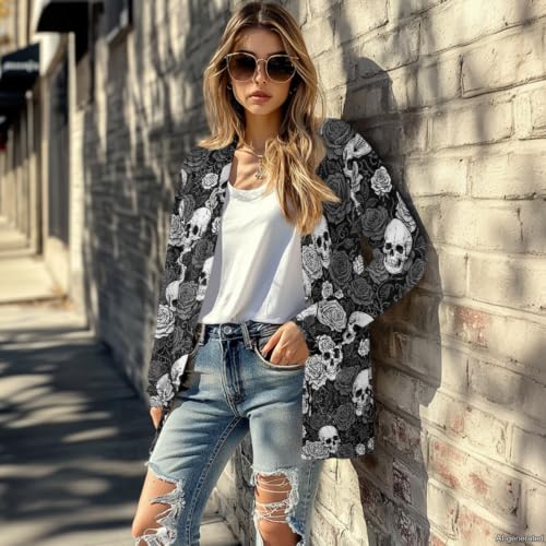 Image of Forchrinse Red Ladybug Cardigan for Women Causal Long Sleeve Open Front Cardigans Sweater Fashion 2024 Fall Coat with Pockets