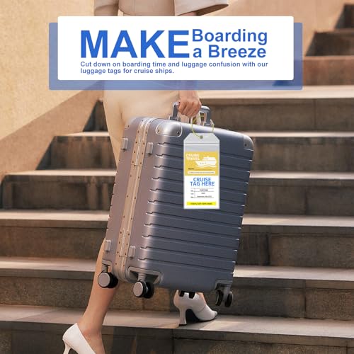 Mziart Cruise Luggage Tag Holder for Carnival, Princess, NCL, Norwegian, MSC, 6 Pack Zip Seal Clear Luggage Tags for Cruise Ships, Cruise Ship Essentials Travel Must Haves2
