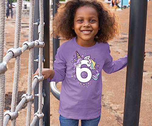 Image of Unicorn 6th Birthday Shirts for Toddler Girls Outfit 6 Year Old Six Sixth Shirt