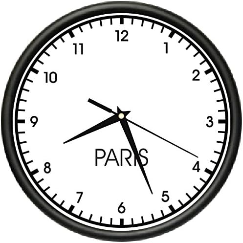 SignMission Paris TIME Wall Clock World time Zone Clock Office Business