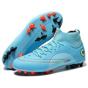 WOWEI Voetbalschoenen heren High Top Spike Cleats Athletics voetbalschoenen jongens kinderen professionele voetbalschoenen outdoor atletiek trainingsschoenen sportschoenen uniseks
