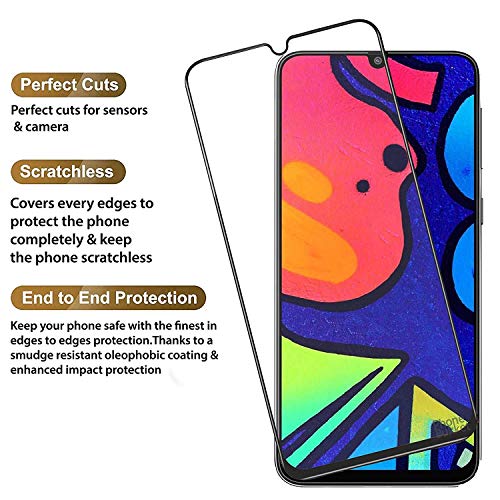 Image of Screen Protector for Samsung Galaxy F41 (Black) Tempered Glass Edge-to-Edge 6D Screen Guard With Installation Kit