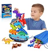 IPOURUP Dinosaur Toys for Kids 3-5: Wooden Stacking Montessori Toys for 3 4 5 6 7 8 Year Old Boys...