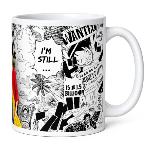 Image of One Piece Luffy Manga Collage Ceramic Coffee Mug - 325 ML