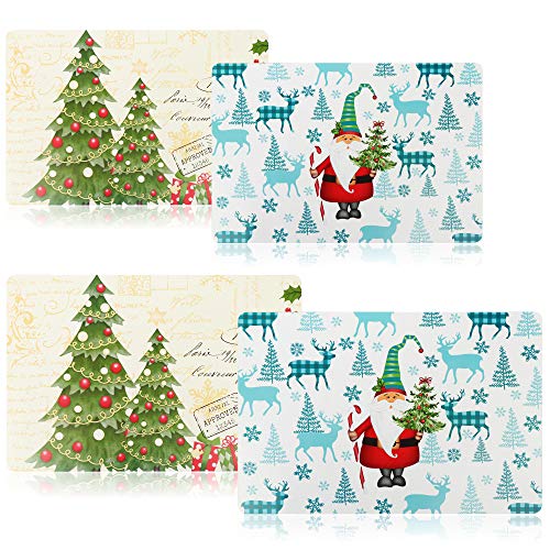 com-four® 4X Mantel Individual XL para Navidad - Mantel Individual con Motivos navideños - manteles Individuales para Cocina y Comedor - manteles Individuales