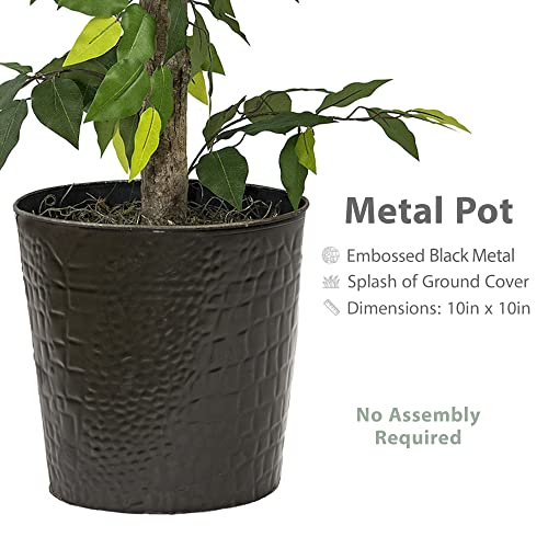 Lcg Florals Artificial Ficus Tree – 4Ft Faux Indoor Tree In Black Metal Pot | Fake House Plant And Home Décor For Living Room, Office, Kitchen, Or Farmhouse #TOP2