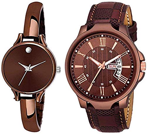ZUPERIA Analogue Brown Combo Watches for Couples (B083Y37KT5) Amazon Price History, Amazon Price Tracker