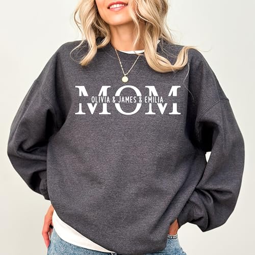 Custom Mom Sweatshirt Personalized Mom Hoodie with Kids Names Customized Mama Sweatshirt New Mom Gifts for Women Mothers Day Gifts for Mom3