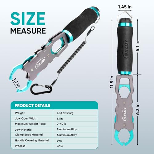 11.5" Fish Lip Gripper with Scale, Max 40lbs Scale - image 6