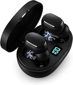 Fone de Ouvido Bluetooth 5.1 TWS Wireless com Visor LED, Som Hi-Fi Estéreo, Cancelamento de Ruído, Toque Inteligente, Bateria Longa, Microfone, Compatível com Android e iOS