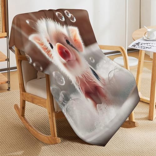 Couverture polaire Cochon Mignon flanelle pour éliminer les frissons sur votre canapé - 7