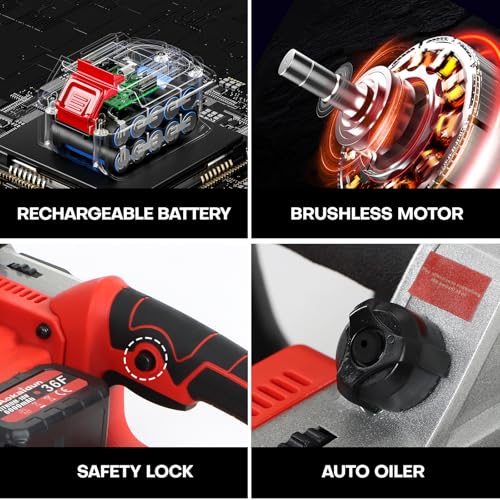 Panana Aokaidun Chainsaw 16 Inch Cordless Electric Chainsaw with 2 Battery and Charger Security Lock Quick Charge Handheld Small Chain Saw for Wood Cutting Tree Branch 4 Panana Aokaidun Chainsaw 16 Inch Cordless Electric Chainsaw with 2 Battery and Charger Security Lock Quick Charge Handheld Small Chain Saw for Wood Cutting Tree Branch - Image 4