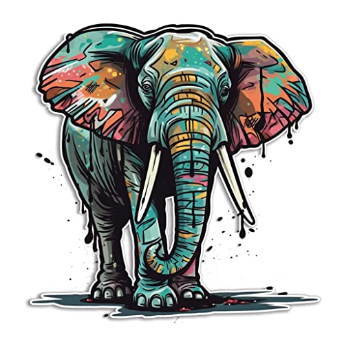 Image of Yoonek Graphics Elephant Vinyl Decal Sticker for Car Window, Laptop, and More. #1951Option36-4