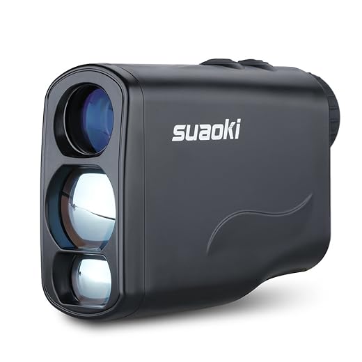 SUAOKI 600m Télémètre Golf, Télémètre Laser pour Golf (Amplification 6x, Mesure Multimode, Calculateur de Portée et Distance, Mode d'Emploi en Français, Utilisation Tactique, etc.) Noir